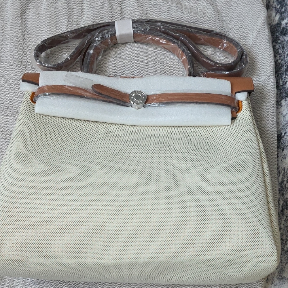 Elegant Cream and Brown Women's Bag